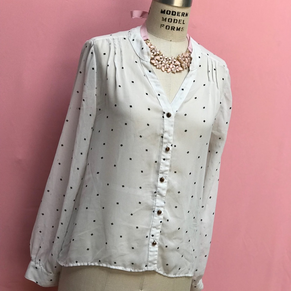 Versatile polka dot button up!